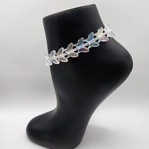 Butterfly anklet, ankle bracelet, butterfly beads